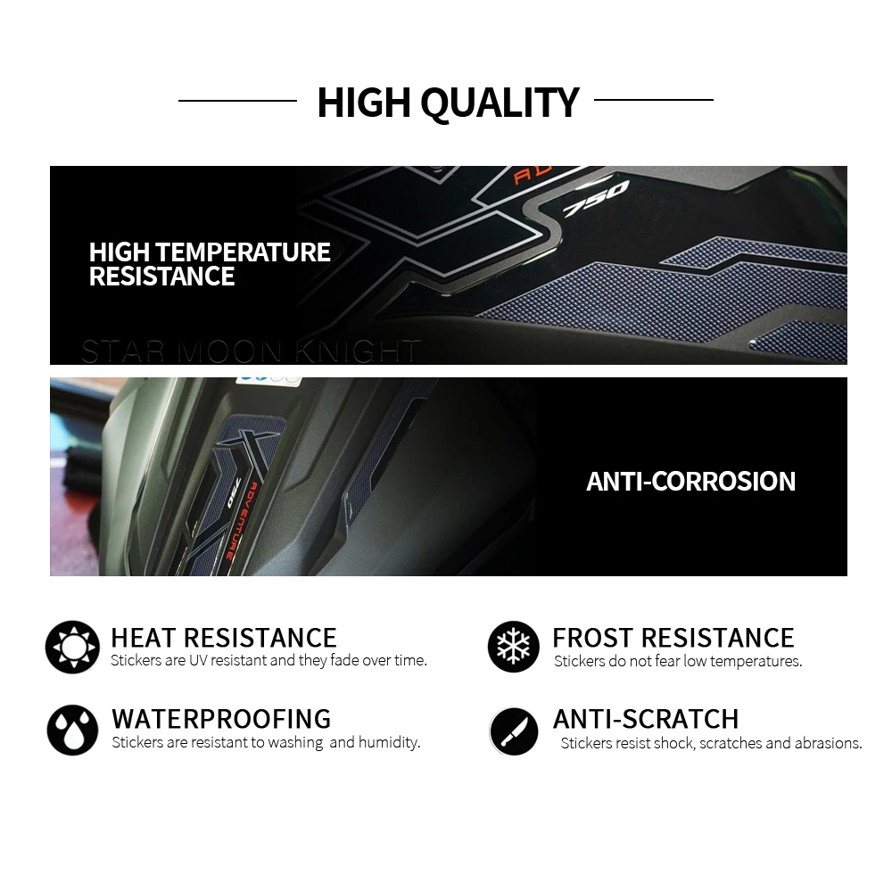 Motorfiets 3D Resin Epoxy Sticker Voor Honda NC750X Nc 750X 2021 2022 2023 Side Tank Pad Anti Kras Decal Non-Slip Tankpad