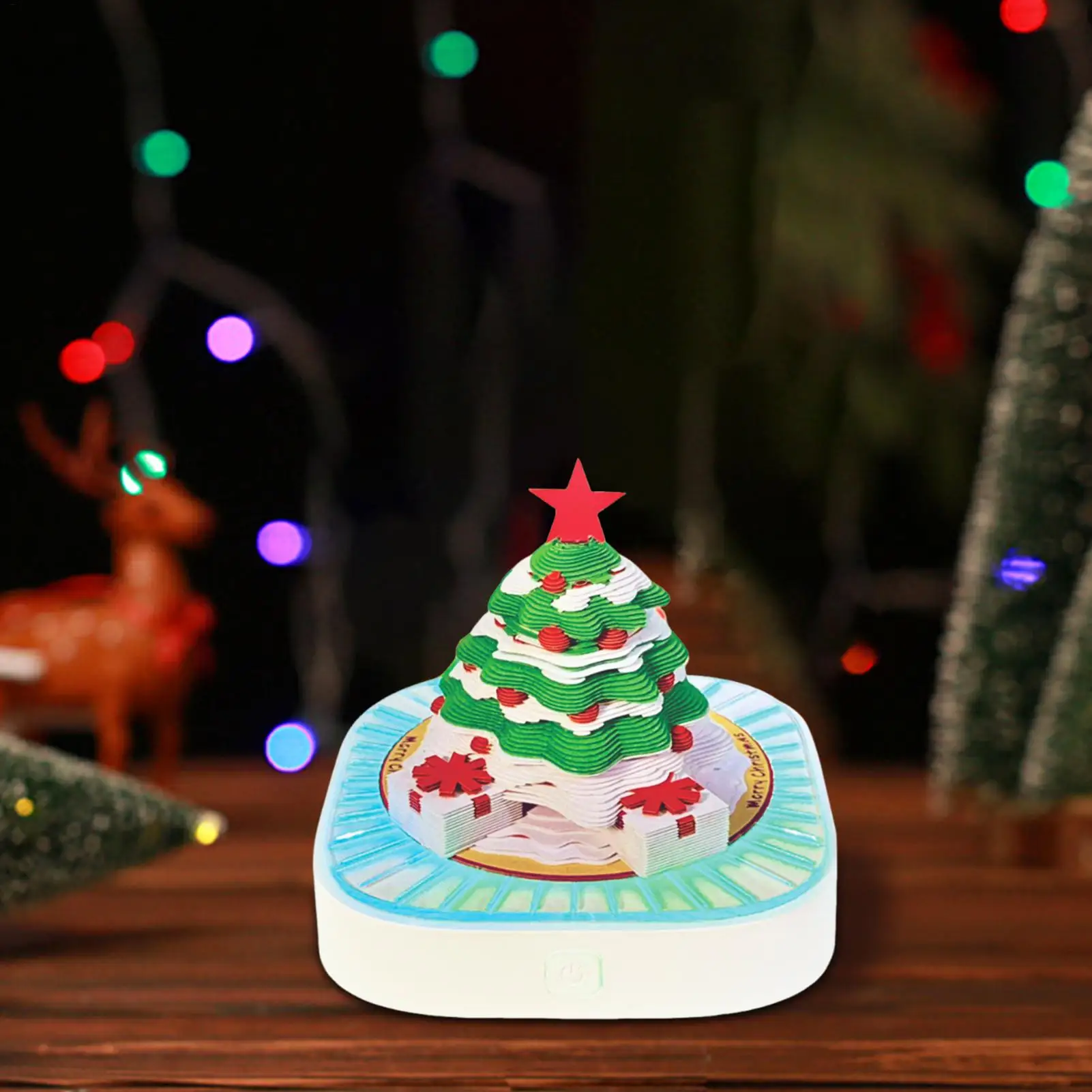 Tear Away Calendar 3d Christmas Tree Art Calendar Memo Pad With Light Planner Organizer Schedule For Adults Kids Time Management