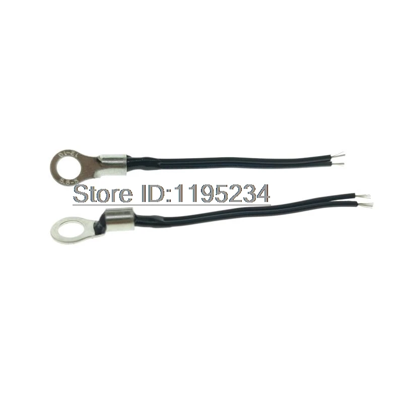 100PCS NTC Thermistor Patch Wire Ear Fixation Aperture 5MM Resistance 10K B Value 3950 L50MM TIN Temperature Sensor