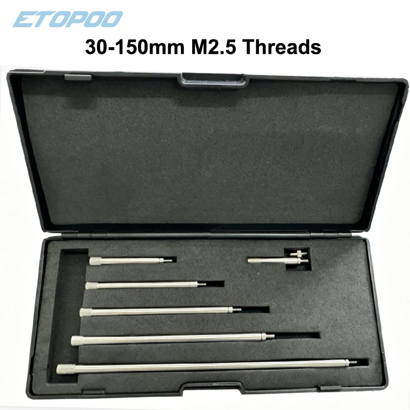 6pcs Dial Indicator Extension Stem Rod 30mm/40mm/60mm/80mm/100mm/150mm Electrical Digital Indicator Extension Stem Rod Set, view 5