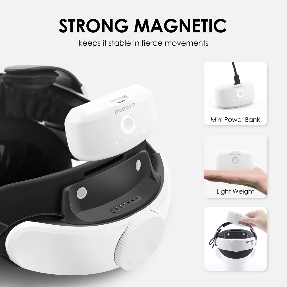 يعمل M3 Pro مع عصابة رأس بطارية سماعة الرأس Meta Quest 3/Quest 3s VR بديلة لحزام النخبة ووقت اللعب المحسن