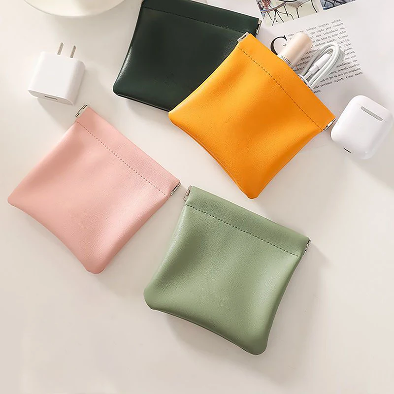 Mini Bag Shrapnel Pu Earphone Bag Mini Portable PU Leather Earphone Bag Headphone Accessories Storage Mini Earbuds Package Case