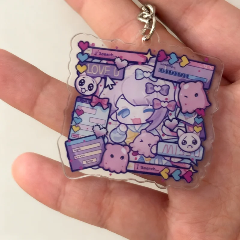 لعبة المحتاجة فتاة جرعة زائدة المطر Ame KAnge تأثيري المفاتيح Kawaii للجنسين الاكريليك كيرينغ مفتاح سلسلة حقيبة حلية الدعامة #4