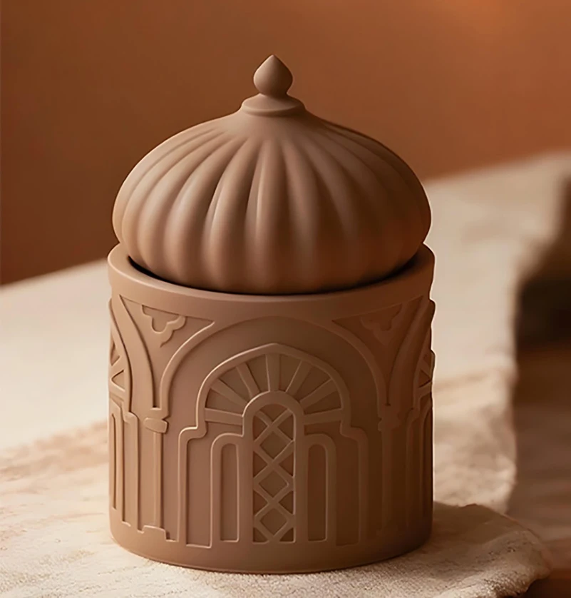 قالب من السيليكون لأكواب الشموع المعطرة لتخزين سطح المكتب المنزلي قالب صب الراتنج المزخرف #4