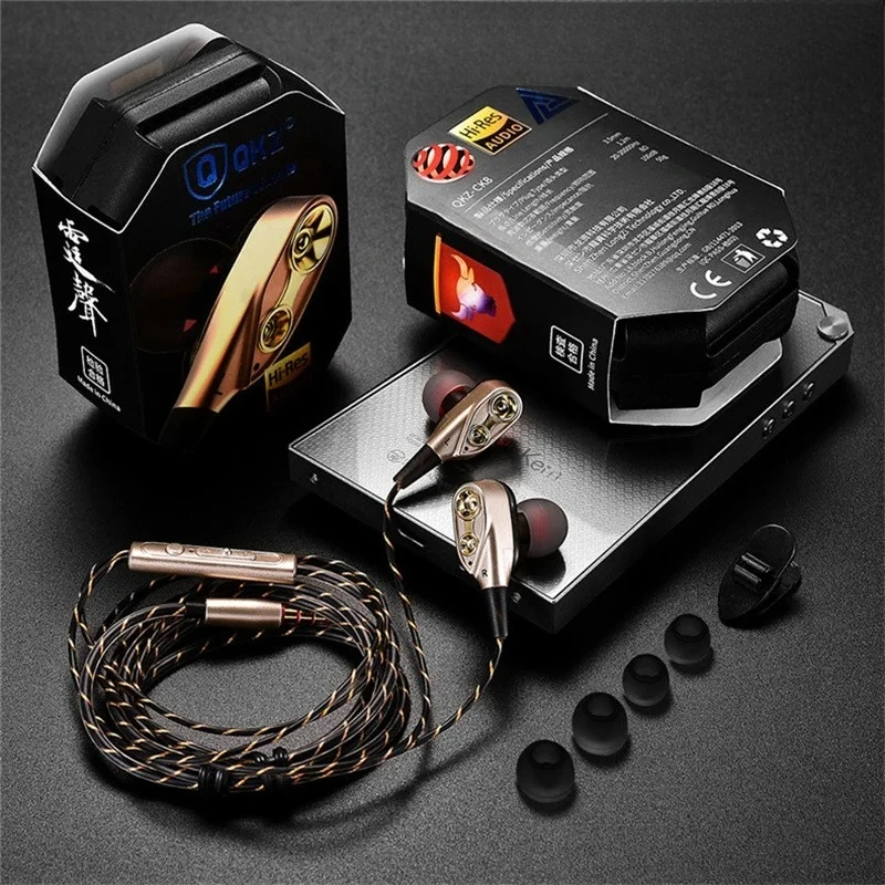 Original QKZ CK8 3,5-mm-In-Ear-Kopfhörer mit 4D-Kupfertreiber, HiFi-Kabelkopfhörer, Sportkopfhörer, Bass-Stereo-Headset, Musik-Ohrhörer mit Mikrofon