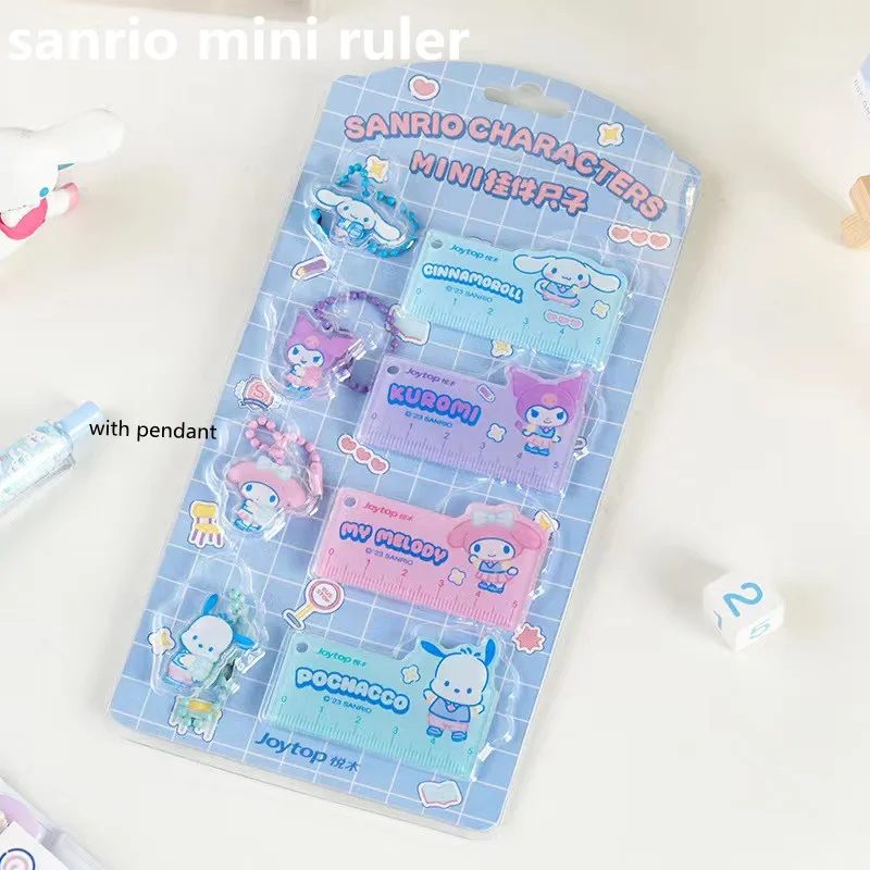 

4Pcs/Set Sanrio Mini Ruler Cartoon Kuromi Cinnamoroll Melody Rulers Drawing Tool Student Stationery School Office Supplies