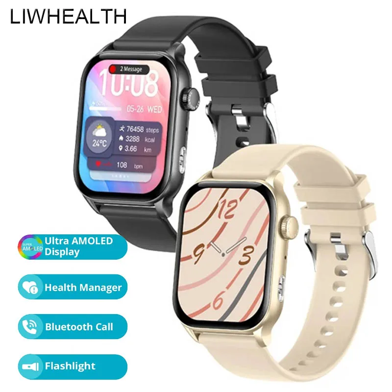 

2025 ГОРЯЧИЕ Смарт-часы для мужчин и женщин, умные часы с фонариком, голосовой звонок, монитор здоровья для Xiaomi Huawei Iphone 16 17, спортивный фитнес