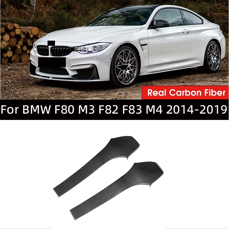 For 2014 - 2020 BMW F80 M3 F82 F83 M4 Sedan Coupe Convertible Real Dry Carbon Fiber Seat Back Interior Decal Car Accessories
