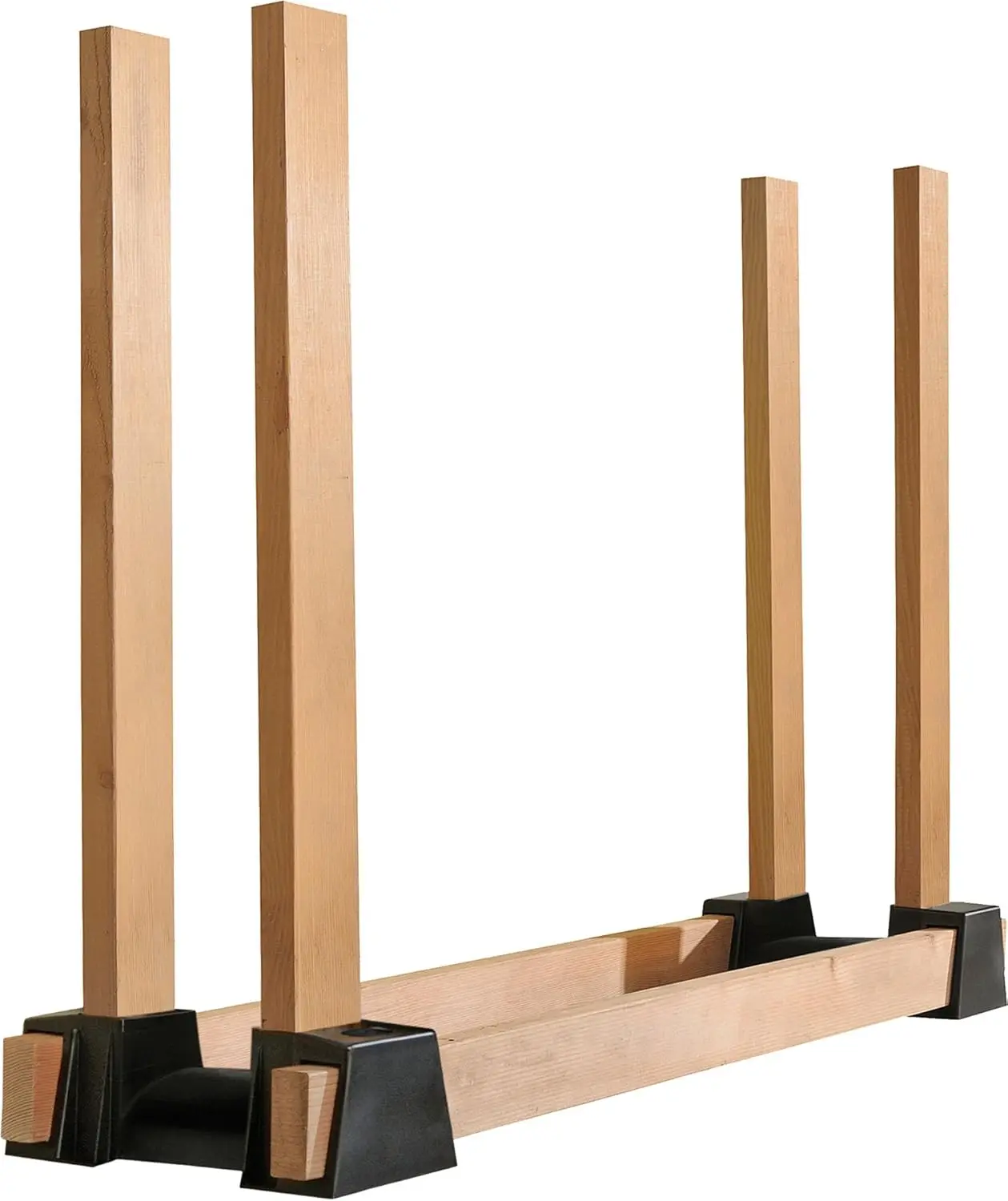 

Adjustable Firewood Rack Kit with Plastic Brackets, Black, 5.5x15x10.75 Inches for Outdoor Storage