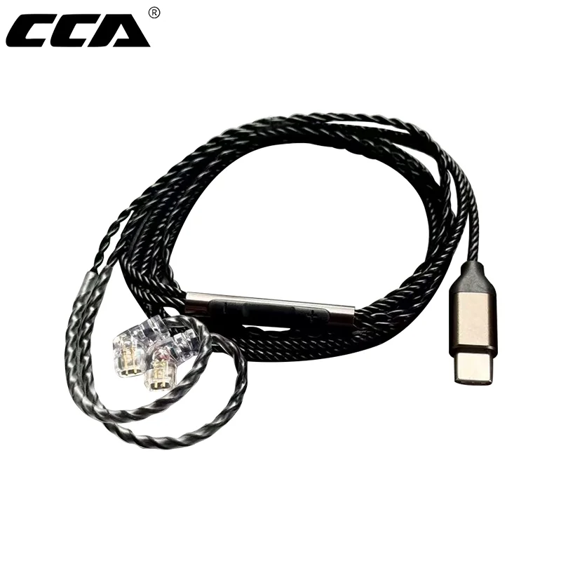 

CCA JT2 Silver-Plated Earphone Cable C/H Pin Upgraded Wire USB C 2PIN 0.75MM Cable For CRA Original Replacement Headset Wire