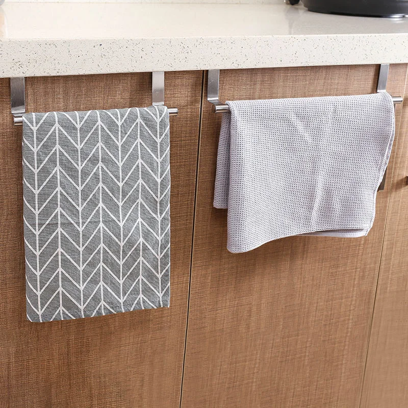 Towel Rack Over Door Towel Bar Hanging Holder Stainless Steel Bathroom Kitchen Cabinet Towel Rag Rack