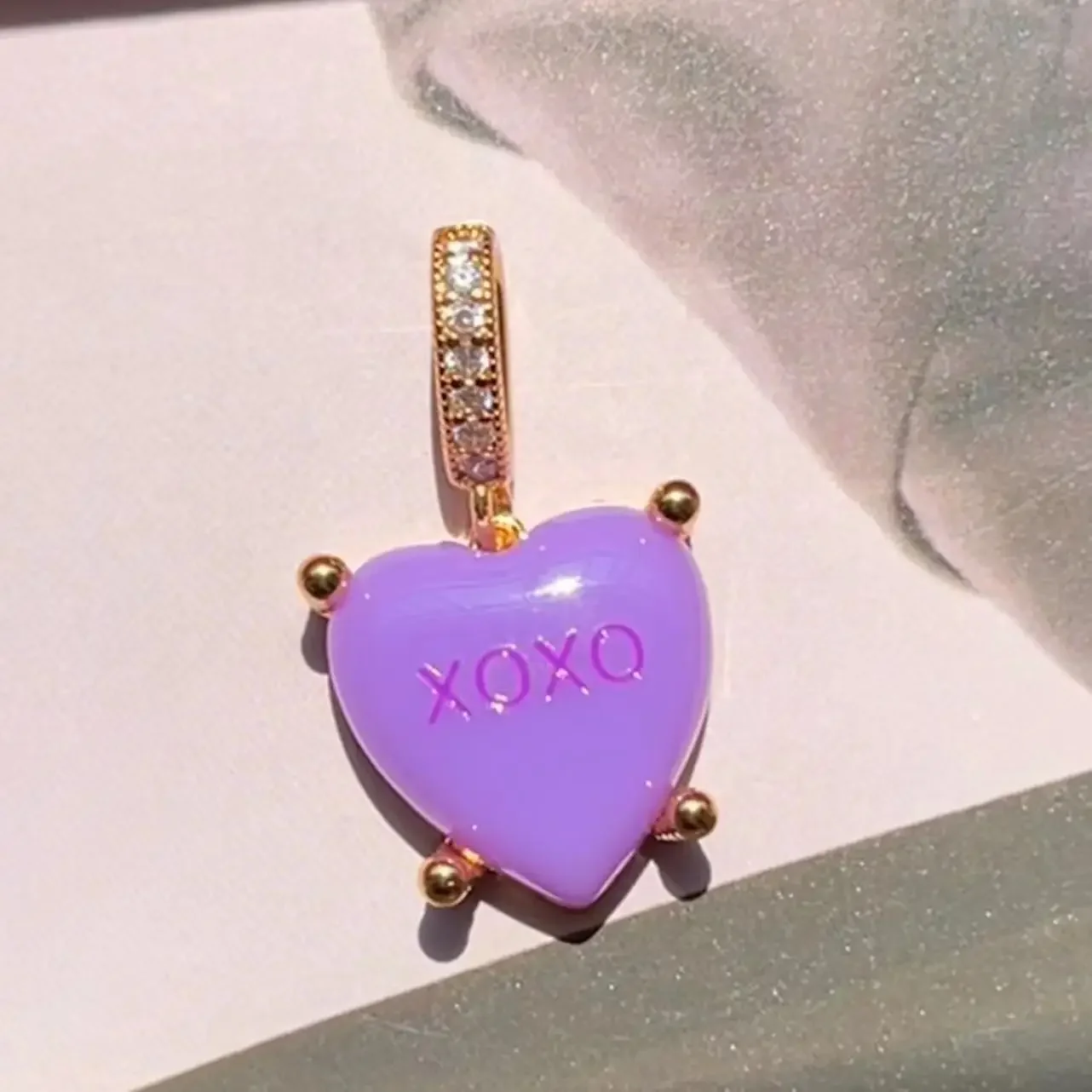 Kleurrijke Hart Hanger Trendy Engelse Woorden Hars Liefde Hart Zirkoon Charm Sleutelbeen Kettingen Ketting voor Vrouwen Y2K Mode-sieraden