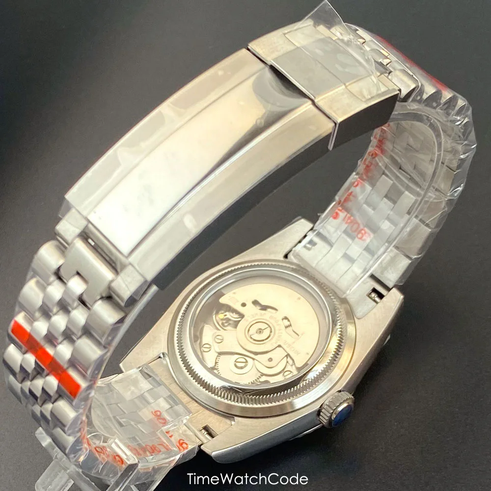 Tandorio Luxury NH36A Watch for Men Automatic Movement Classic Roman Dial Diamond Markers Day Date Sapphire Jubilee Band 36/39mm