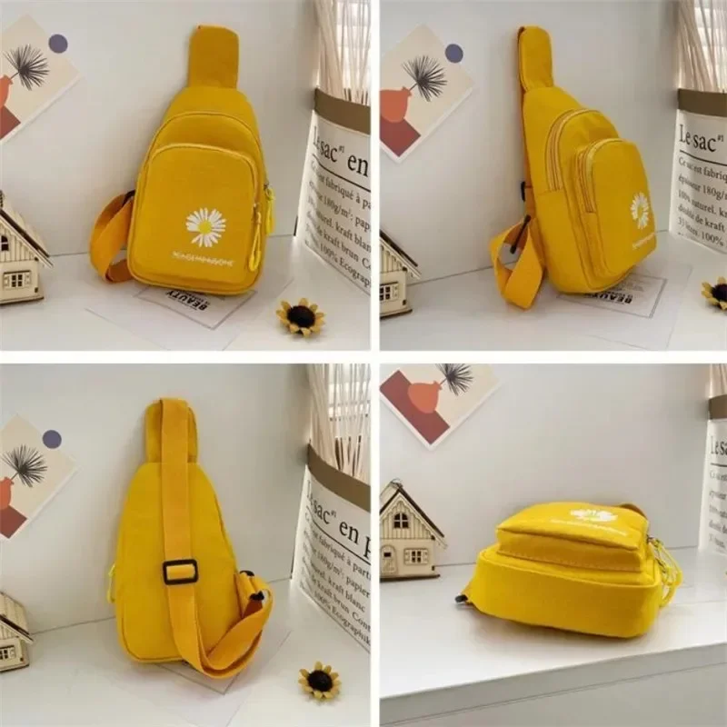 Embroidered Canvas Chest Bag Stylish Small Crossbody Bag Female Shoulder Bag for Women Daily Use, Travel, Running Outdoor Sports - view 4