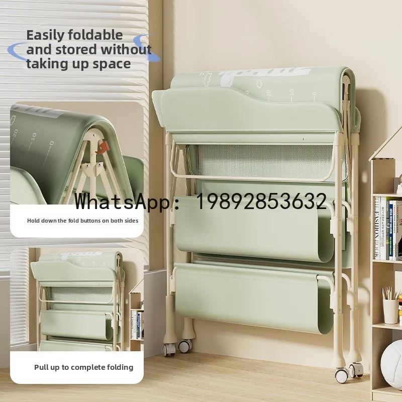طاولة تغيير الحفاضات للعناية بالطفل، طاولة تغيير الحفاضات لحديثي الولادة، طاولة تدليك تعمل باللمس، قابلة للطي ومتعددة الوظائف #4