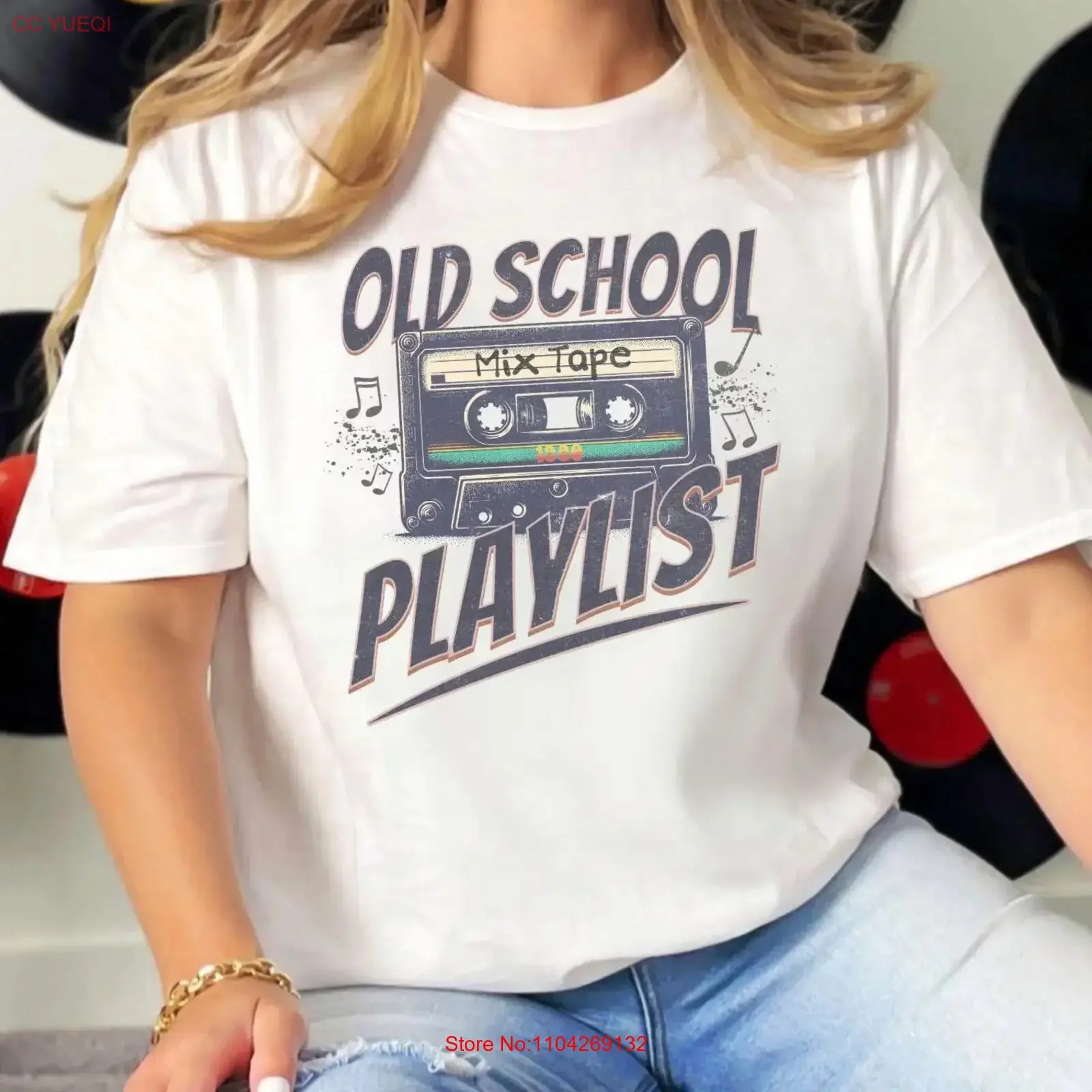 Retro 80's Cassette Tape shirt for Music Lover Vintage T Humor Mixtape tee  vintage Washed Slightly Stretched Versatile Casual