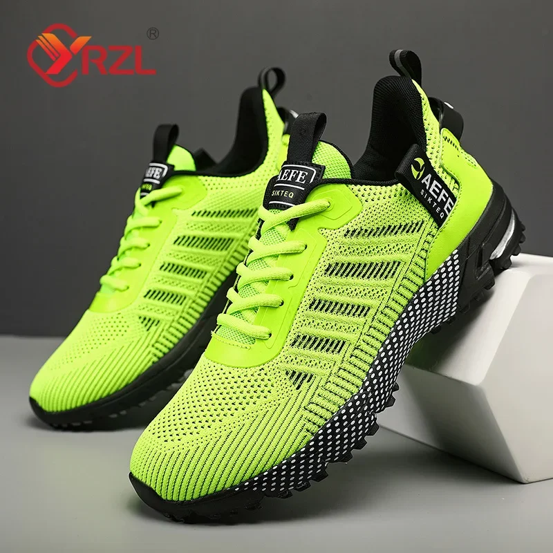 

YRZL New Men Running Shoes Breathable Outdoor Sports Shoes Lightweight Sneakers for Men Comfortable Athletic Training Footwear