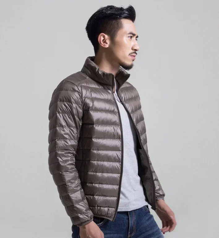 6 Colors Mens Down Jacket Autumn Winter Men Ultra Light Breathable Warm White Duck Down Jacket 4XL Men Clothing Men Winter Coat