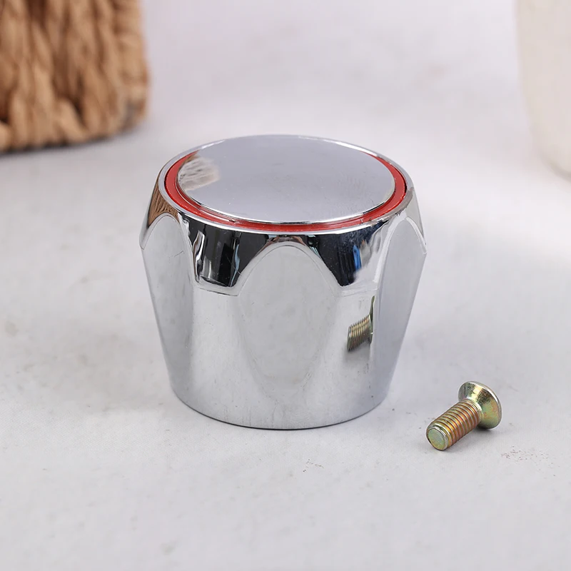 

2 шт. красный + синий универсальный горячий и холодный кран с верхней головкой, крышка для крана, хромированная ручка для смесителя для кухни и ванной комнаты «сделай сам», аксессуары для крепления