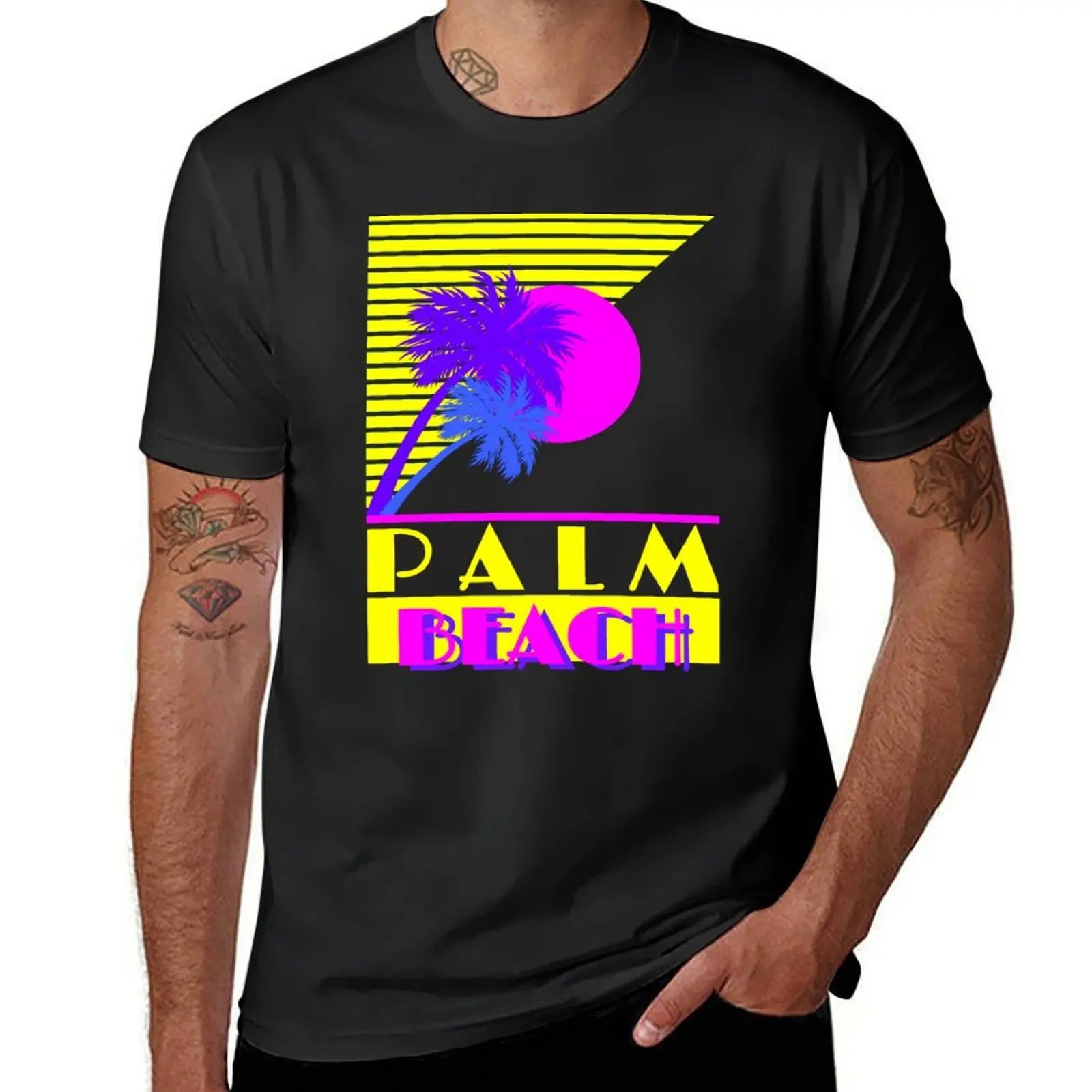 Palm Beach Retro T-Shirt vintage summer tops men clothing