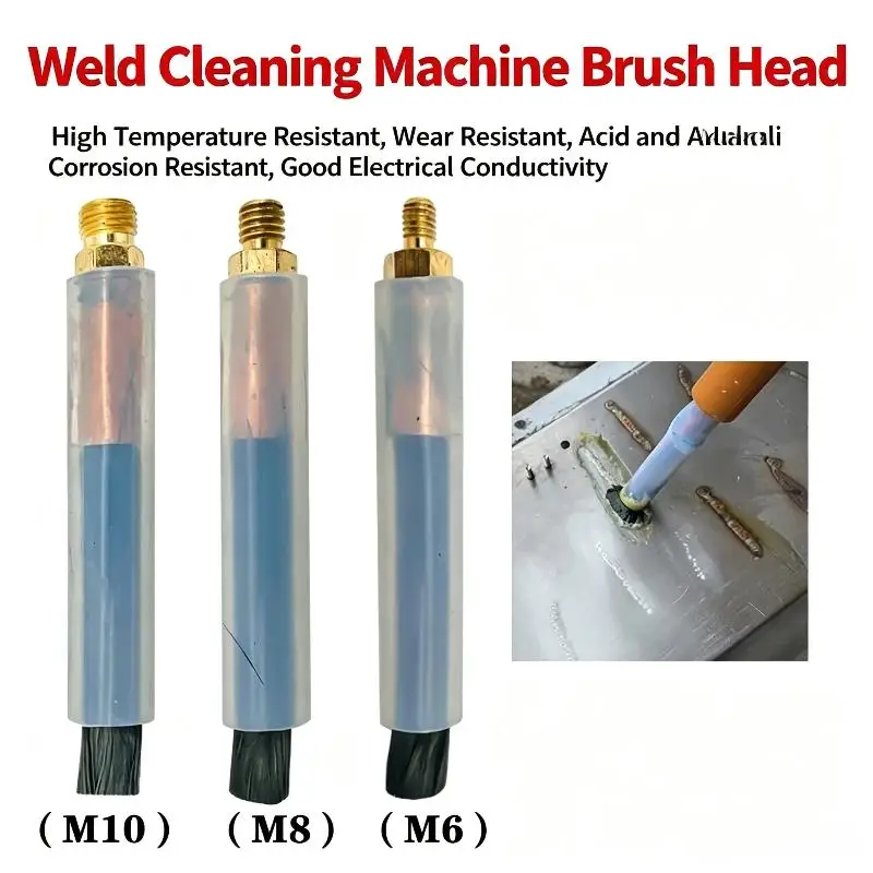 /PFU/1Pc M6 M8 M10 Weld Seam Pickling Brush Copper Head Heat Resistant Cover TIG Weld Cleaning Tool Acid Resistant Carbon Fiber