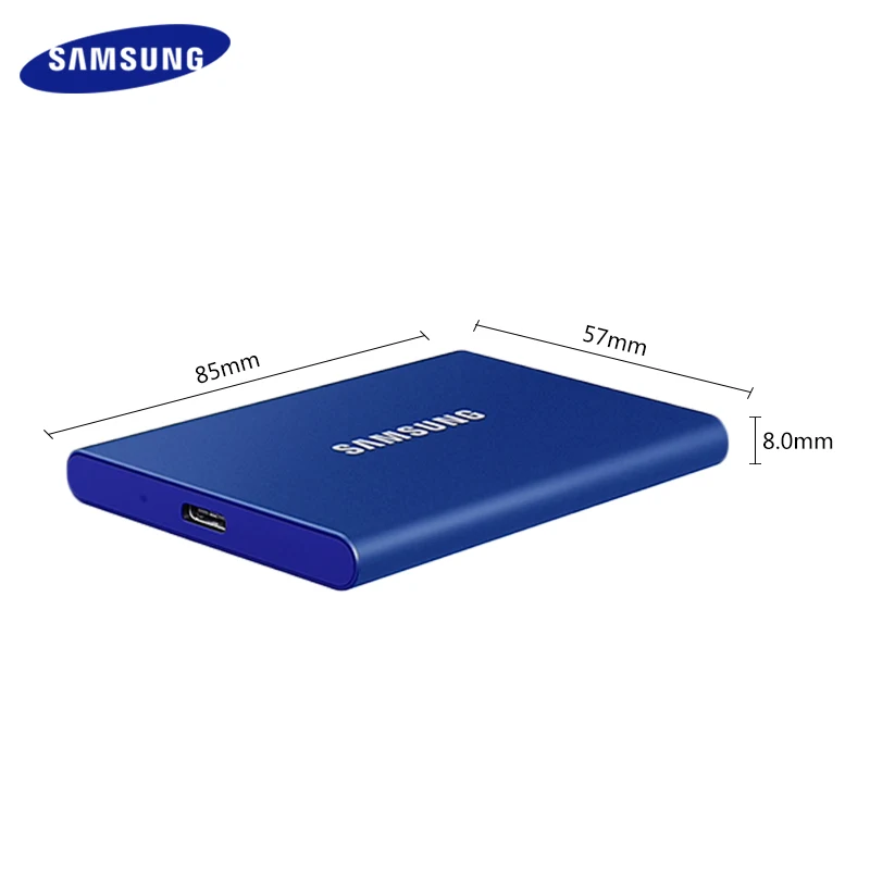 Samsung T7 SSD USB 3.2 tipe-c Portabel Solid State Drive 1TB 2TB Hard Disk eksternal Gen2 10Gbps asli PSSD untuk Desktop