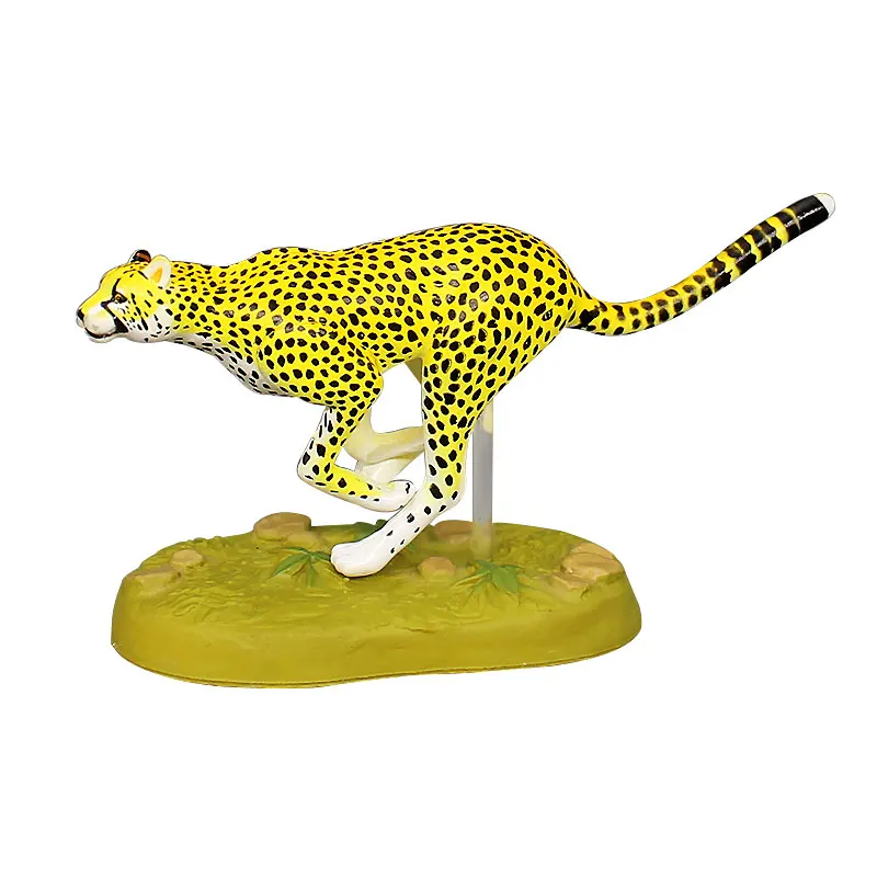 Simulation Wildlife Action Figures Models Cheetah Tiger Bobcat Ocelot Jaguar Cougar Desktop Miniature Ornament Accessories Toys