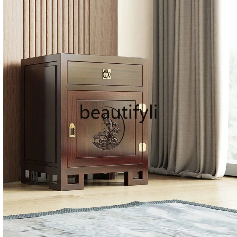 

New Chinese solid wood invisible safe bedside table with drawer 67cm