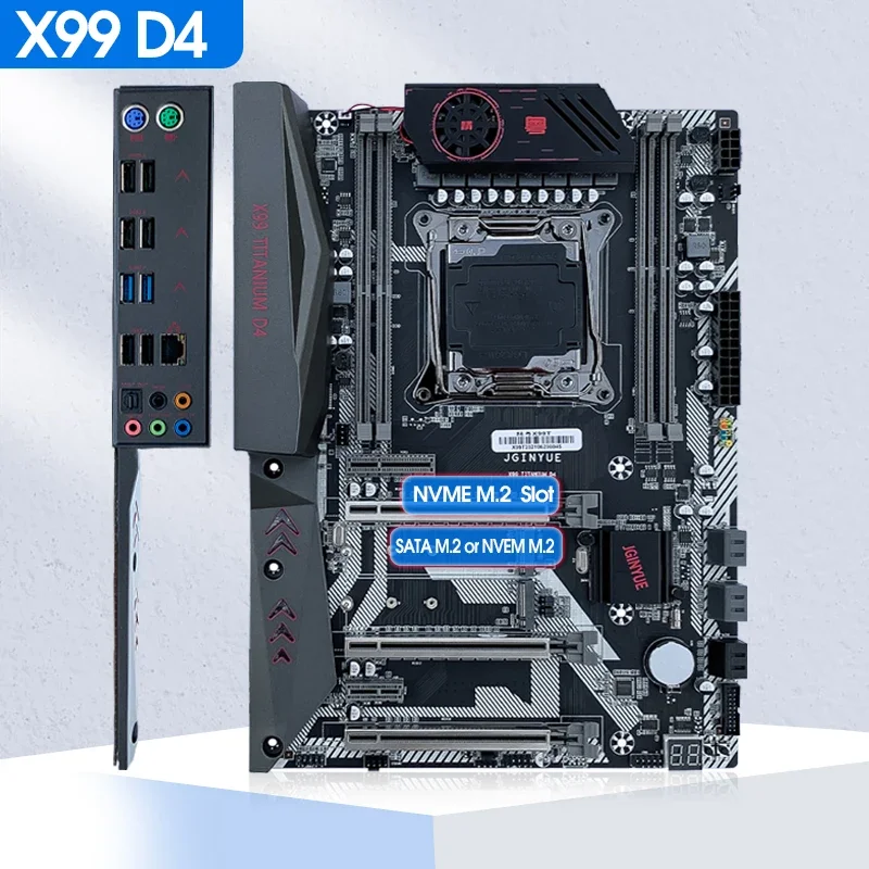 JINGYUE  X99 TI D4 Motherboard Processor and Memory Kit Xeon E5 2667V4 CPU LGA 2011-3 DDR4 32GB 2400MHz (4*8G)  ECC RAM KIT