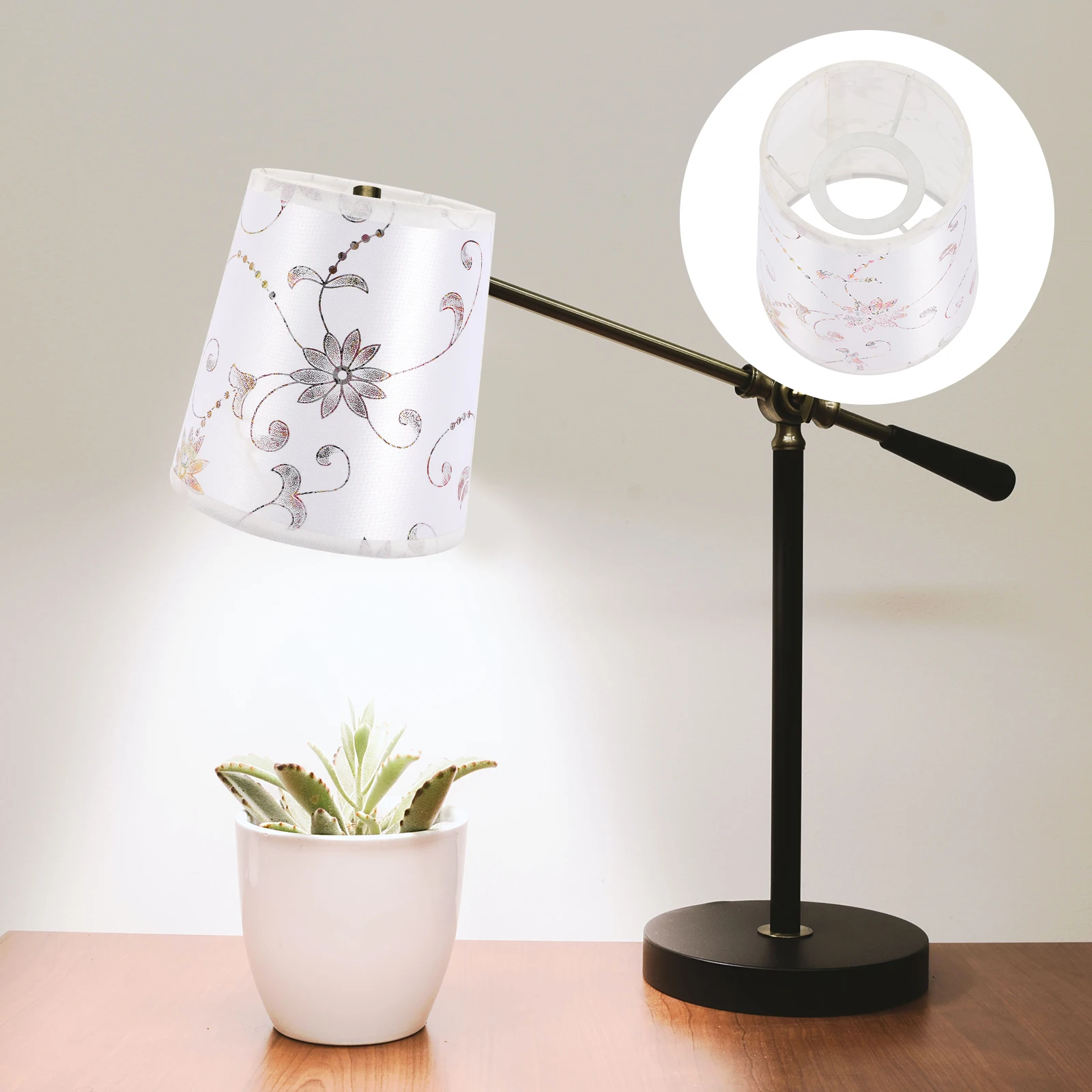 

Bedside Lamp Shade Decorative Cloth Iron Material Dustproof Eye Protection Soften Light Household Lamp