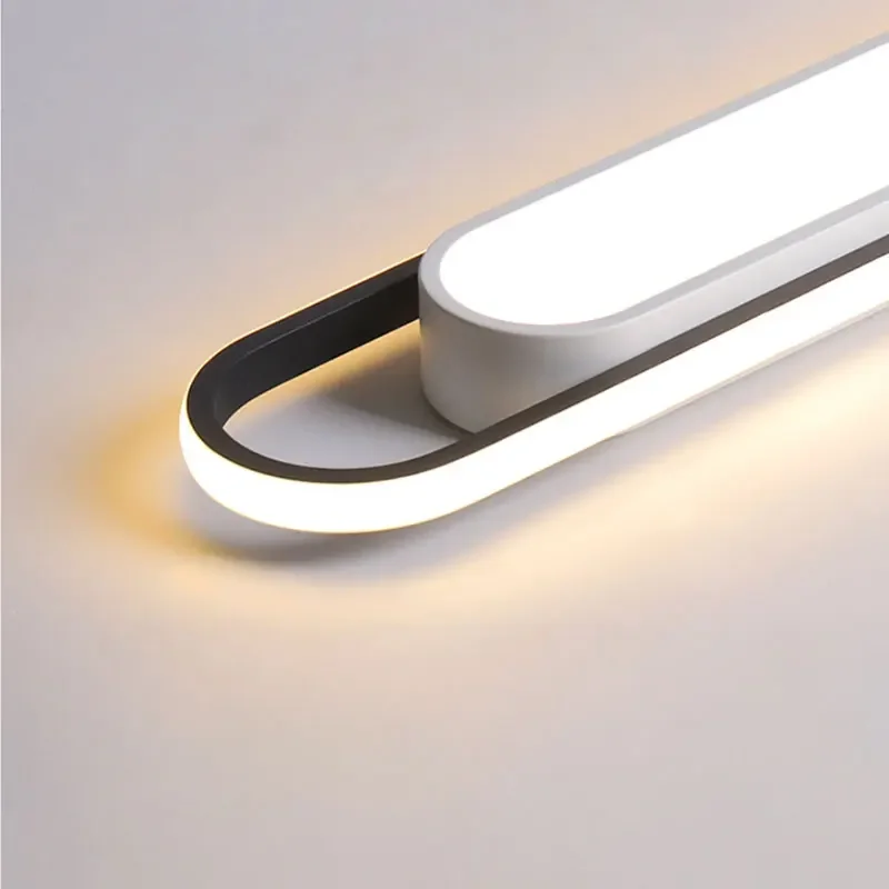 Soggiorno, camera da letto, studio, plafoniera a LED rettangolare con rilevamento del corpo umano, luce moderna minimalista, striscia lunga, bal