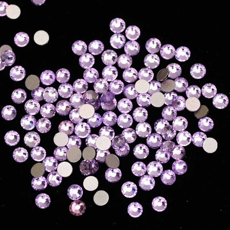 YANRUO 2058NoHF SS16 SS20 Violet Glue On Glass Strass DIY Crafts Flat Back Non Hotfix Rhinestones Crystals For Shoes