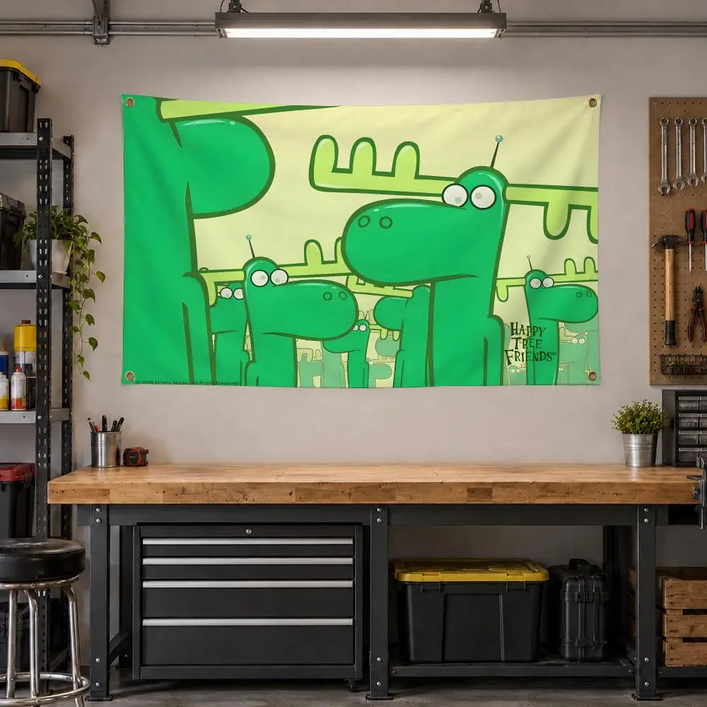 Cartoon Happy Tree Friends Dark Flags Personalized Banner Flag Room Dorm Camping Picnic Garage Bar Outdoor Wall Decor