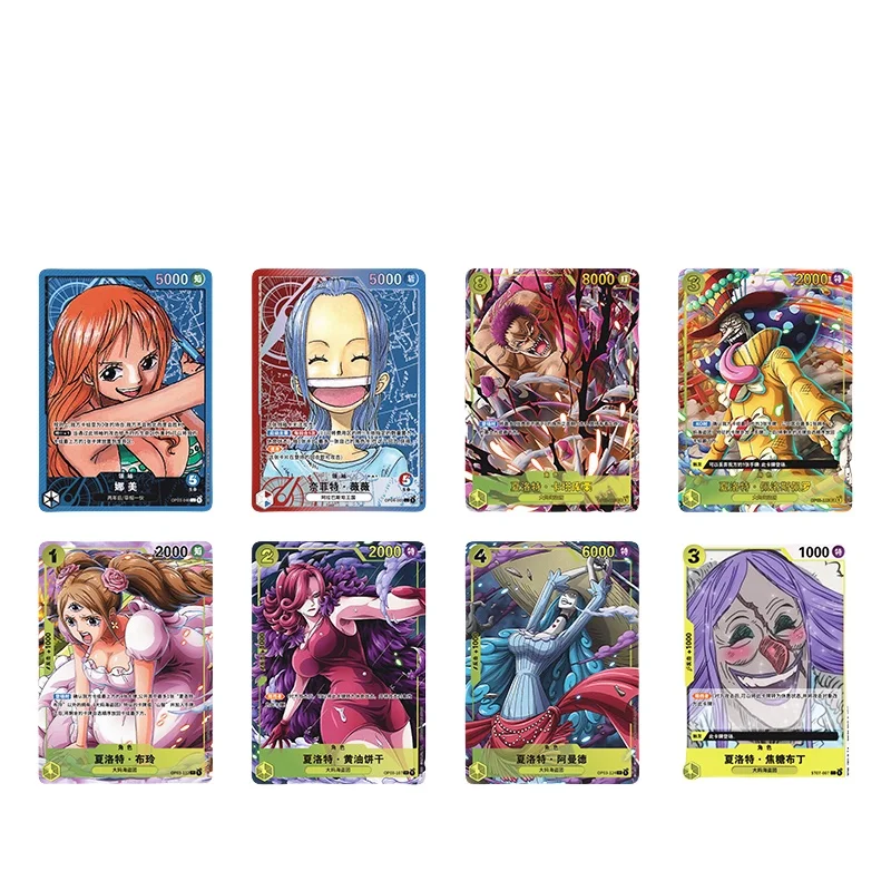 16Pcs/set One Piece Diy Homemade Nami Doflamingo Sanji Anime Characters Bronzing Collection Flash Card Toy Card Christmas Gift