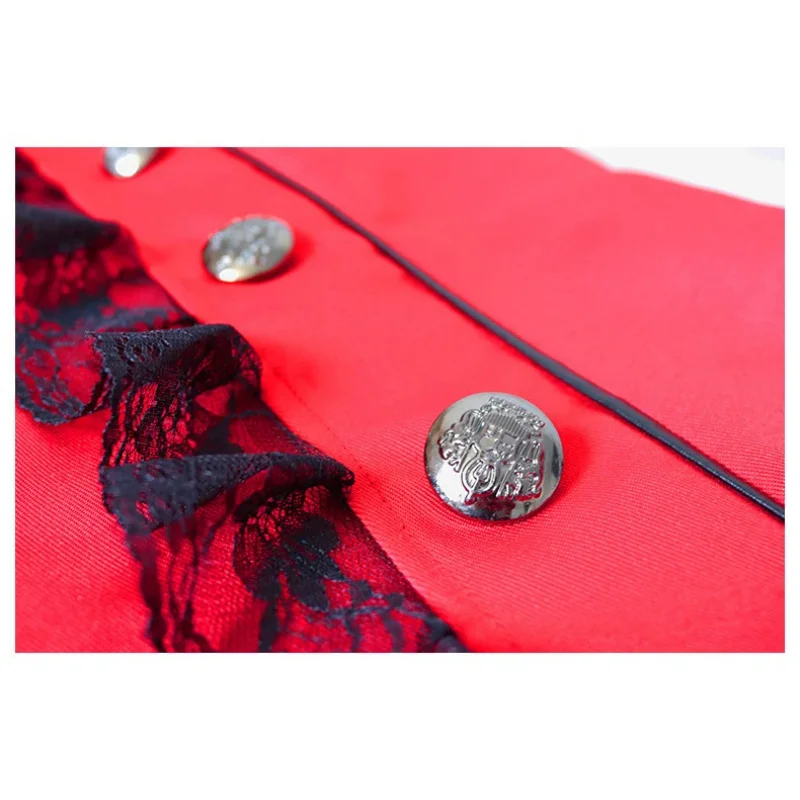 A;3\v,7'd/Retro Medieval Victorian Halloween Cosplay Costumes Women Outwear Steampunk Gothic Tailcoat Button Lace Longw.3;v'6\b/