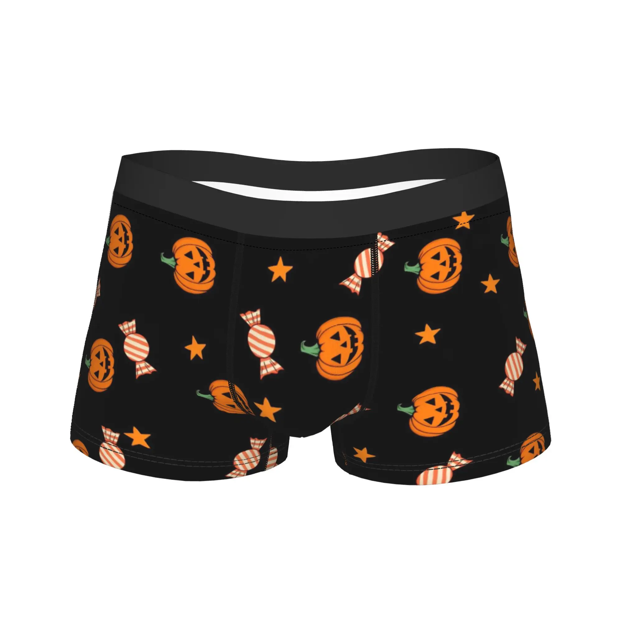 Humor Boxer Candy Bat Pumpkin Halloween Shorts Panties Briefs Men's Underwear  Breathable Underpants for Homme S-XXL
