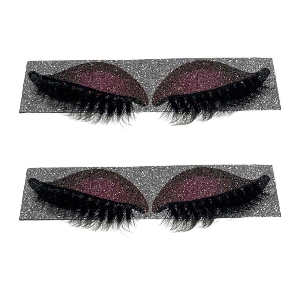 2 Pairs Self-Adhesive Lazy Eyeshadow Eyelash Patch Quick Makeup Time-Saving 3-in-1 Eye Makeup Sticker Easy Use Reusable