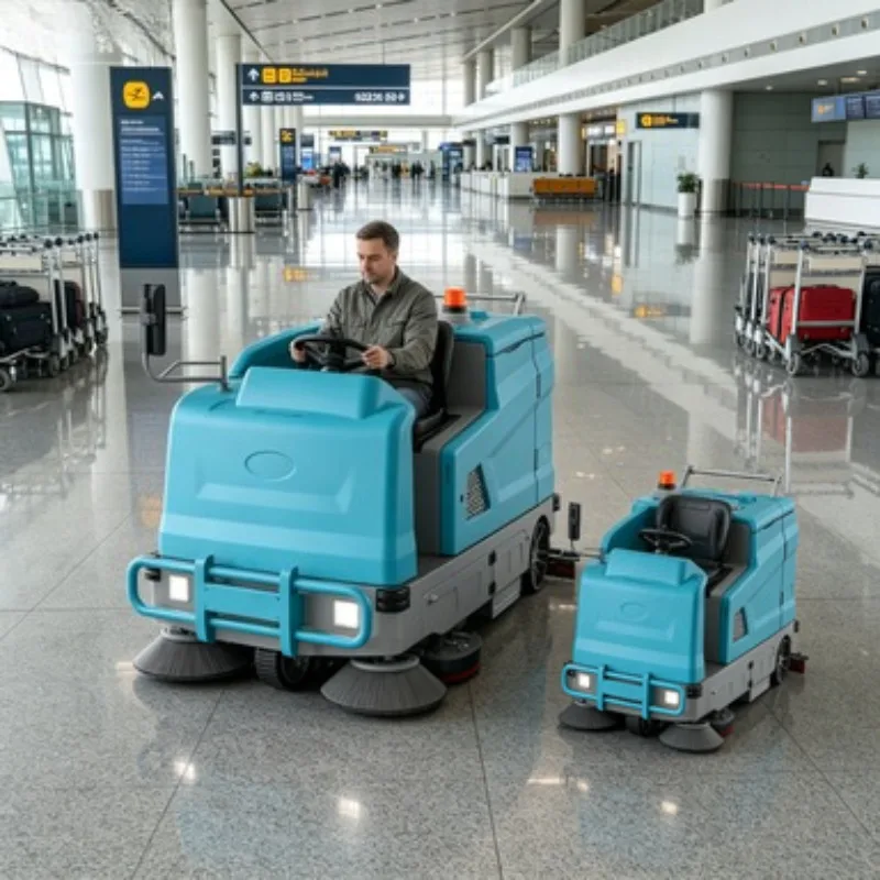 Ride-on Floor Sweeper High-Efficiency Electric Self-Propelled for Residential Community Roads and Sidewalk Cleaning