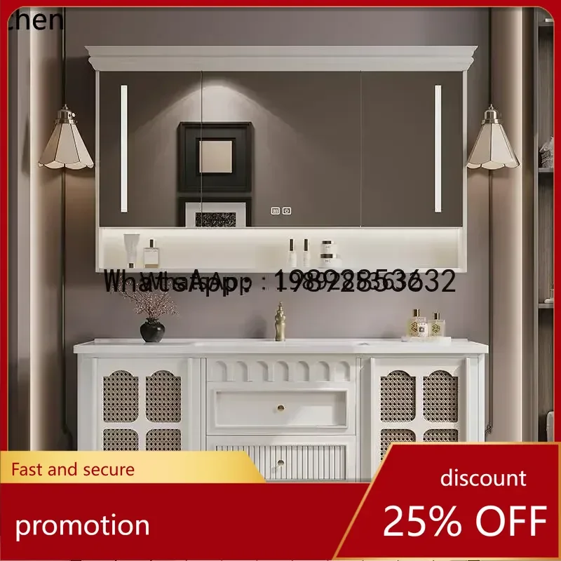 

YFY retro bathroom cabinet combination ceramic integrated basin toilet washbasin cabinet bathroom cabinet