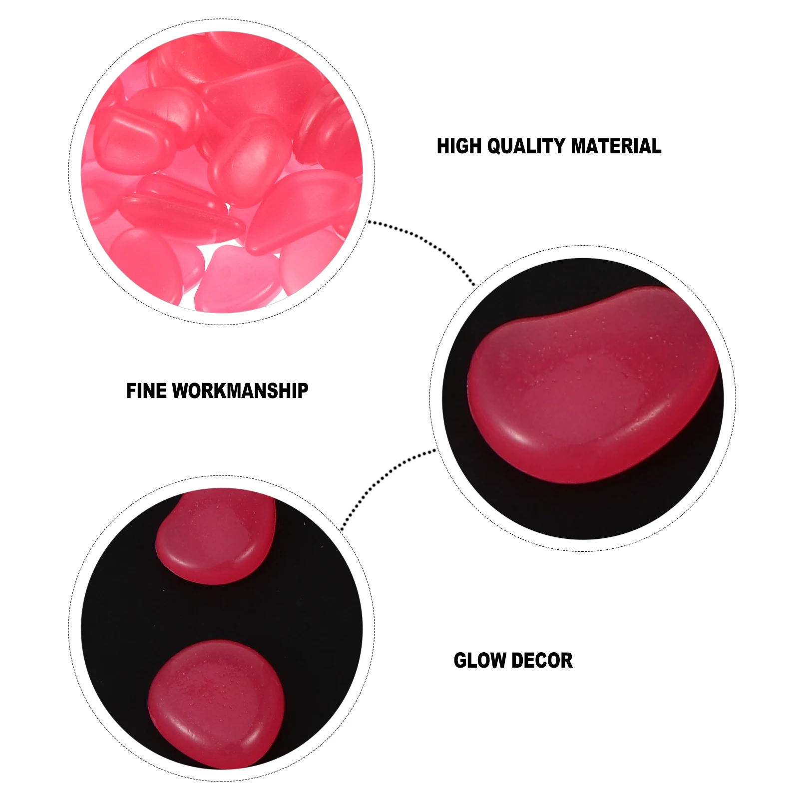 

100pcs Pebbles Stones Rocks Glow Stones Outdoor Decor Pebbles Powder Aquarium Fish Tank Garden Pathway Valentine