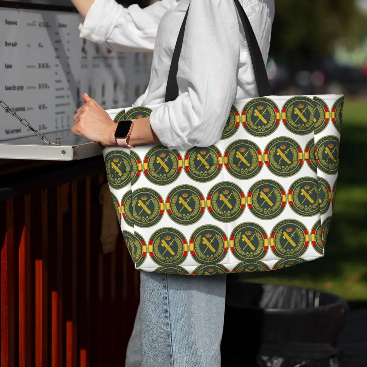Emblem Of The Spanish Civil Guard Beach Tote Bag Sport Gym Yoga Duffle Large Tote Bag Women Travel Bag Fitness bag