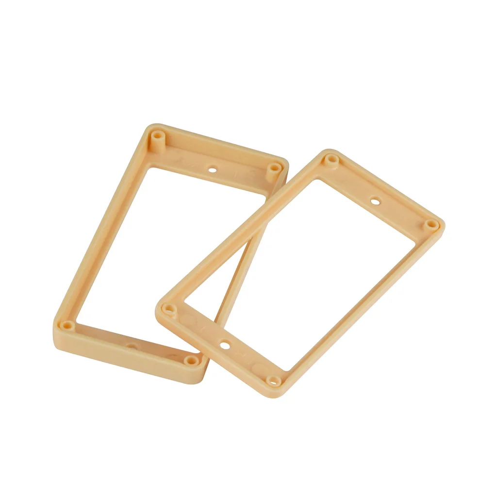 FLEOR 2Pcs Guitar Humbucker Pickup Mounting Frames Flat Bottom Pickup Rings Neck & Bridge for Electric Guitar (Black/Cream) view 5
