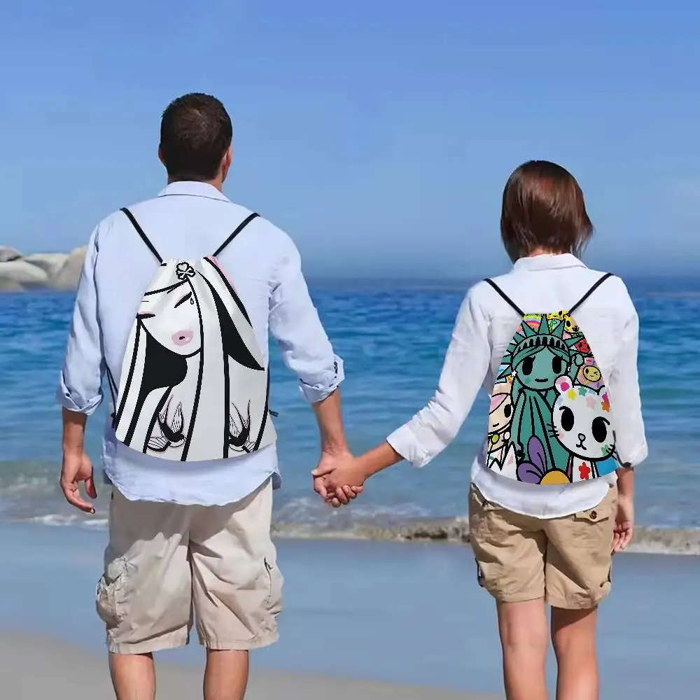 Kawaii T-Tokidoki الرباط حقائب الظهر كيس حزمة حمل تخزين البوليستر حقيبة السائبة للرياضة الصالة الرياضية السفر السباحة #2