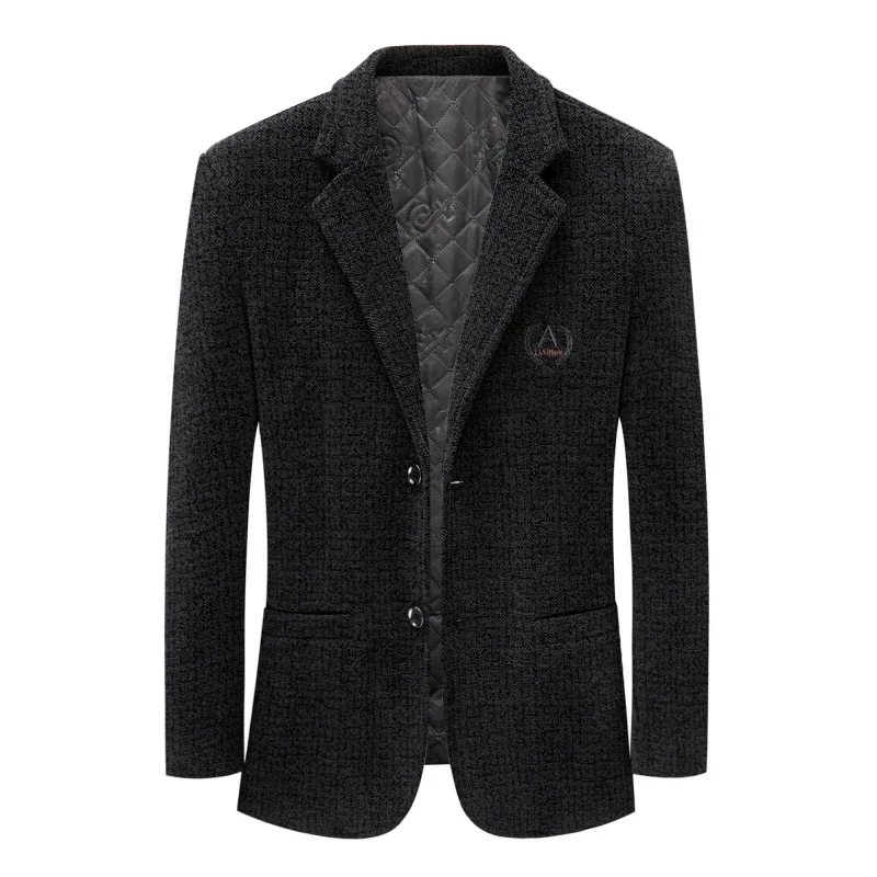 

New Chenille Suit Men Fashion Handsome Trend Autumn and Winter Smart Casual Acetate Regular Single Breasted Blazer Hombre