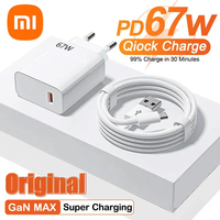 Xiaomi 67W Original Super Fast Charger 6A Turbo Quick Charge Type C USB Charge Cable With EU/US/UK Adapter For Huawei Samsung