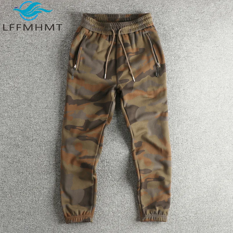 

Модные камуфляжные мужские повседневные спортивные штаны в американском стиле, тяжелый свободный дизайн с манжетами для мужчин, удобная модная повседневная одежда для мужчин