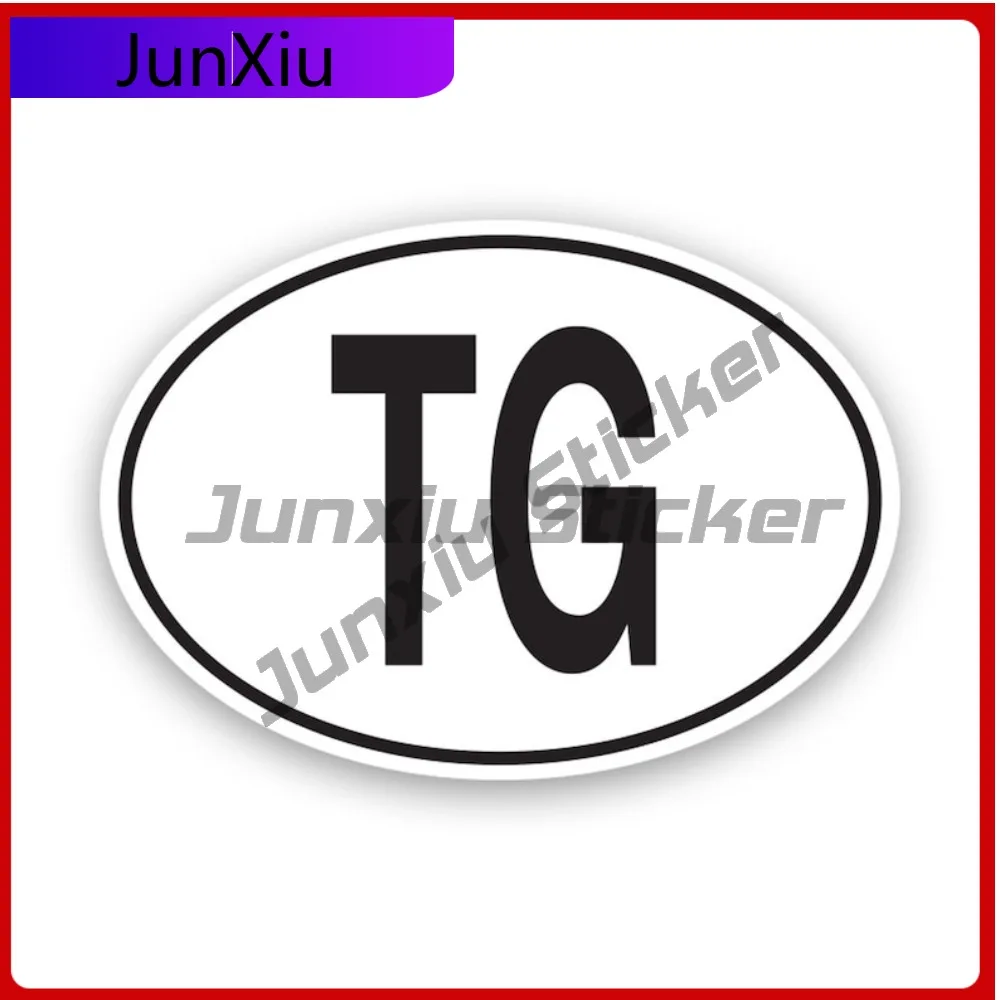 

Tg Togo Country Code Oval Stickerwaterproof Funny Car Waterproof Vinyl Decal For Toilet Seat Fun Creative Decor Outdoor Sticker