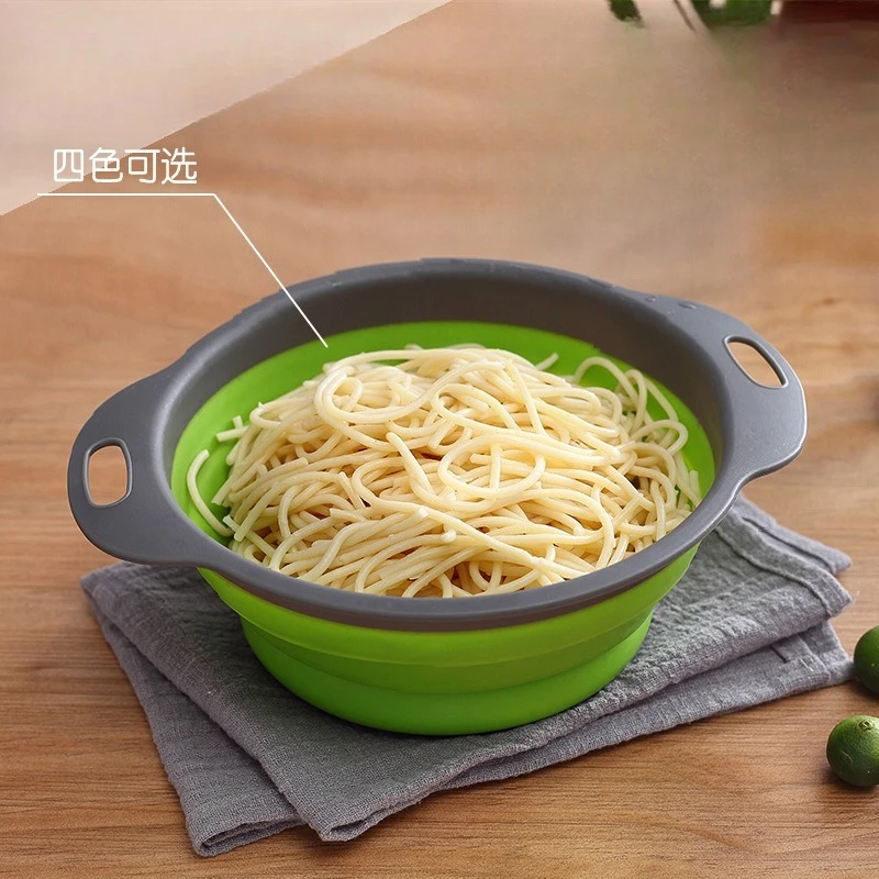 Foldable Draining Basket Round Telescopic Foldable Fruit Basket