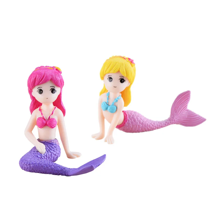 Beautiful Mermaid Statue Aquarium Decoration Artificial PVC Mermaid Decoration Fish Tank Hand Micro Landscape Cartoon Sweet