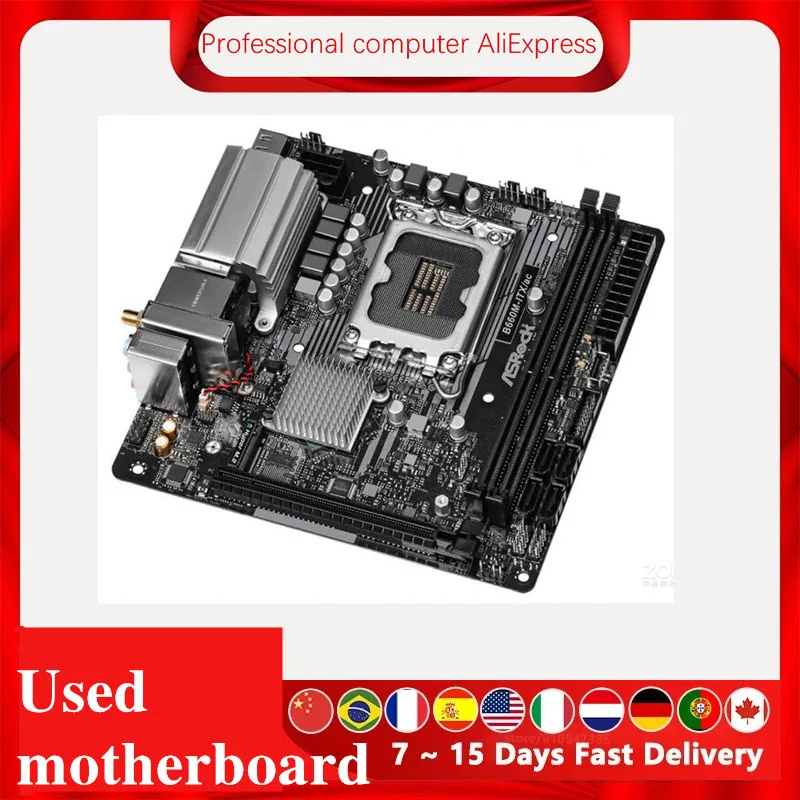 Used B660M-ITX For ASRock B660M-ITX/ac Original Desktop For Intel B660 DDR4 Motherboard LGA 1700 Support 12400F 12400 i3 12100F